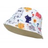 Mädchen Bucket Hat Sommerhut weiss bunt Katzen Wendehut Beige 54cm