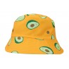 Bucket Hat Damen Herren gelb Avocado Wendehut schwarz Sommerhut 58 cm