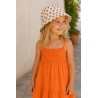 Kinder Mädchen Bucket Hat Sommerhut beige bunt Melonen Print 52 cm