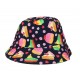 Bucket Hat Damen schwarz bunt Sommerhut Wendehut schwarz uni 56 cm