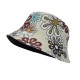 Bucket Hat Blumen beige bunt Wendehut schwarz Sommerhut 56 - 58 cm