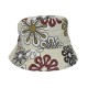 Bucket Hat Blumen beige bunt Wendehut schwarz Sommerhut 56 - 58 cm
