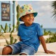 Kinder Bucket Hat bunt Mädchen Jungen Sommerhut Wendehut türkis 54cm