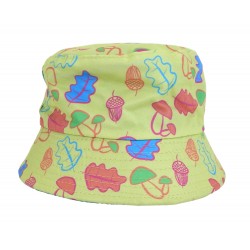 Kinder Bucket Hat bunt Mädchen Jungen Sommerhut Wendehut türkis 54cm