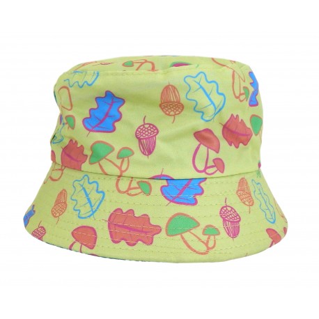 Kinder Bucket Hat bunt Mädchen Jungen Sommerhut Wendehut türkis 54cm