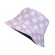 Bucket Hat Punkte schwarz weiss oder rosa Wendehut schwarz Sommerhut 56 - 58 cm