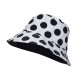 Bucket Hat Punkte schwarz weiss oder rosa Wendehut schwarz Sommerhut 56 - 58 cm
