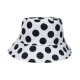 Bucket Hat Punkte schwarz weiss oder rosa Wendehut schwarz Sommerhut 56 - 58 cm