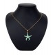 Halskette gold grün Octopus Anhänger maritime kurze Kette Edelstahl