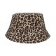 Bucket Hat Damen Leopard Sommerhut Wendehut schwarz uni 56-58 cm