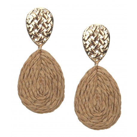 ast Ohrringe in grün beige offwhite gold Ohrstecker Boho Ibiza Style