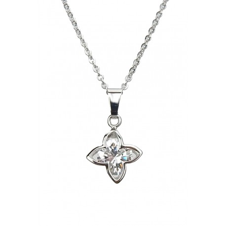 Halskette silber Blume