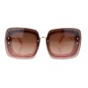Damen Sonnenbrille rosa transparent Oversize Glamour mit Glitzer Detail
