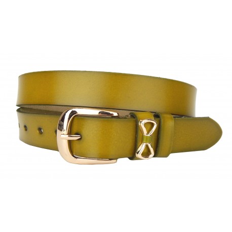 Ledergürtel grün gold