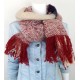 Damenschal rot beige