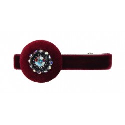 Haarclip Rot Burgund Samt Strass Schmucksteine Haarklemme Trendfarbe