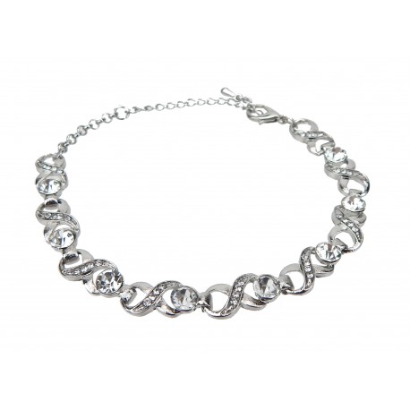 Armband silber Strass 16 - 23 cm