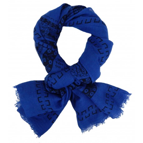 Schal blau Animal Print Motiv