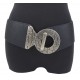 Stretchgürtel schwarz silber