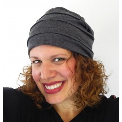 Long Beanie Falten schwarz grau Winter