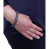 Glitzer Armband Strass silber schwarz 21 - 28 cm verstellbar