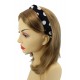 Rockabilly Haarband schwarz weiß Punkte Schleife Polka Dots