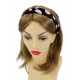 Rockabilly Haarband schwarz weiß Punkte Schleife Polka Dots