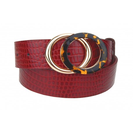 Damengürtel Trendfarbe rot Gürtel Hosengürtel Jeansgürtel Taillengürtel