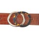 Damengürtel braun Kroko-Prägung Gürtel Jeansgürtel