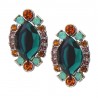 Ohrringe grün orange Trendfarben Strass Ohrstecker Vintage Style