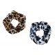 Leopard Scrunchie Haargummi braun beige oder schwarz weiß