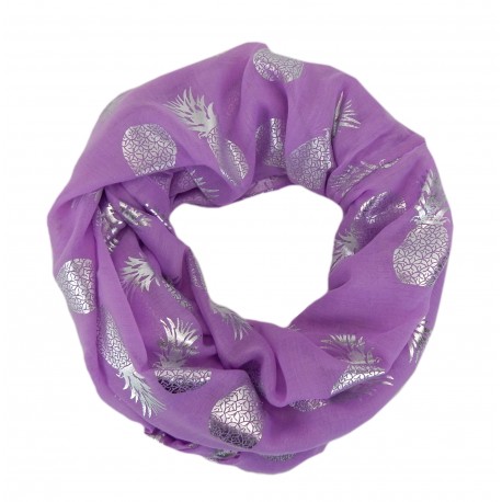 Loop Ananas magenta silber metallic