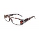 Damen Lesebrille Leopard weiß orange schwarz + 1,0 - + 2,5 dpt