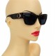 Damen Sonnenbrille schwarz gold mit Nieten im Stoff-Etui