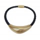 Armband Lederarmband schwarz Edelstahl schwarz gold oder silber