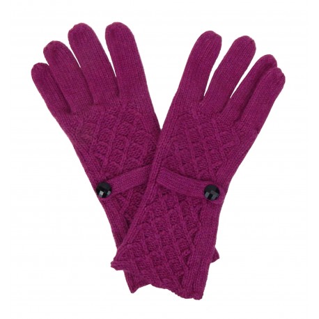 Damen Handschuhe Strickhandschuhe Pink oder Rost Braun Winter 35% Wolle