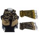 Leopard Schal braun schwarz oder gelb schwarz Winterschal Damenschal Fransen