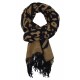 Leopard Schal braun schwarz oder gelb schwarz Winterschal Damenschal Fransen