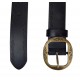 Damen Ledergürtel schwarz Schnalle gold 75 cm - 115 cm Leder Gürtel