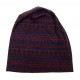Long Beanie blau rot Ethno Muster Damen Mütze Indoor Outdor elastisch