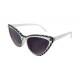 Rockabilly Sonnenbrille transparent schwarz Cat Eye Retro 50er 60er