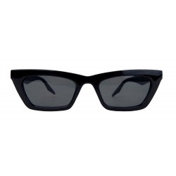 Damen Trend Sonnenbrille Schwarz Retro Brille schmal eckig + Etui UV400
