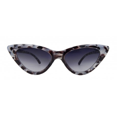 Sonnenbrille CatEye Beige Schwarz o. Grau Rockabilly Retro Statement