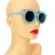 Boho Sonnenbrille rund Blau Schwarz Beige Rosa Blau Transparent Trend