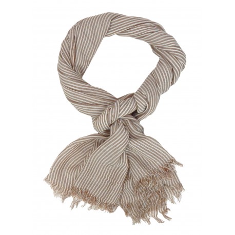 Leichter Herrenschal beige weiß oder blau Streifen Schal maritimkose Schal