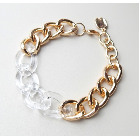 Gliederarmband gold transparent Trend Armband max. 20 cm Geschenk