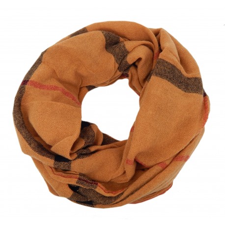Loop rot oder braun Loopschal karo Strickloop Herbst Winterschal