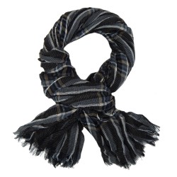 Herrenschal braun schwarz grau leichter breiter Streifen Schal